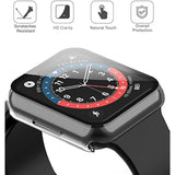 2 Pack Hard Pc Case With Tempered Glass Screen Protector With Button Compatible With Apple Watch Se 2 (2024) Se Series 6 Series 5 Series 4 40Mm - Crystal Transparent