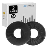 Geekria 2 Pairs Velour Headphones Ear Covers, Washable & Stretchable Sanitary Protectors for Over-Ear Headset, Sweat Cover for Warm & Comfort (M/Black)