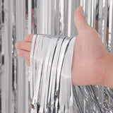 3 Pack Silver Foil Fringe Backdrop 3.3x8.2ft Party Tinsel Curtains