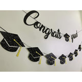 Graduation Decorations Class Of 2025 Party Supplies - Congrats Grad Banner And Graduation Cap Banner (Pre-Strung)