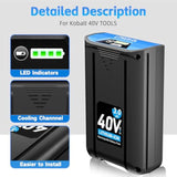 40V 3.0Ah Replacement Battery For Kobalt 40V Kb2540C-06 Lithium Ion Battery Kb440-06 Kb440-03 Kb640-03 Kb240-06 Kb240C-06 Kb640-06 Kb245-06 Kb540-06 ?Cordless Power Tool Battery