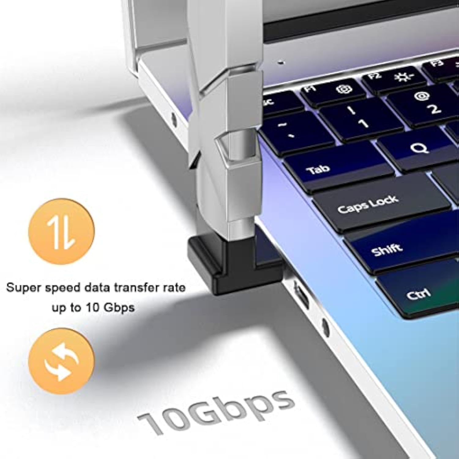 180 Degree Usb A Male To Usb C Female Adapter, Back Angled Opposite U Shape Us