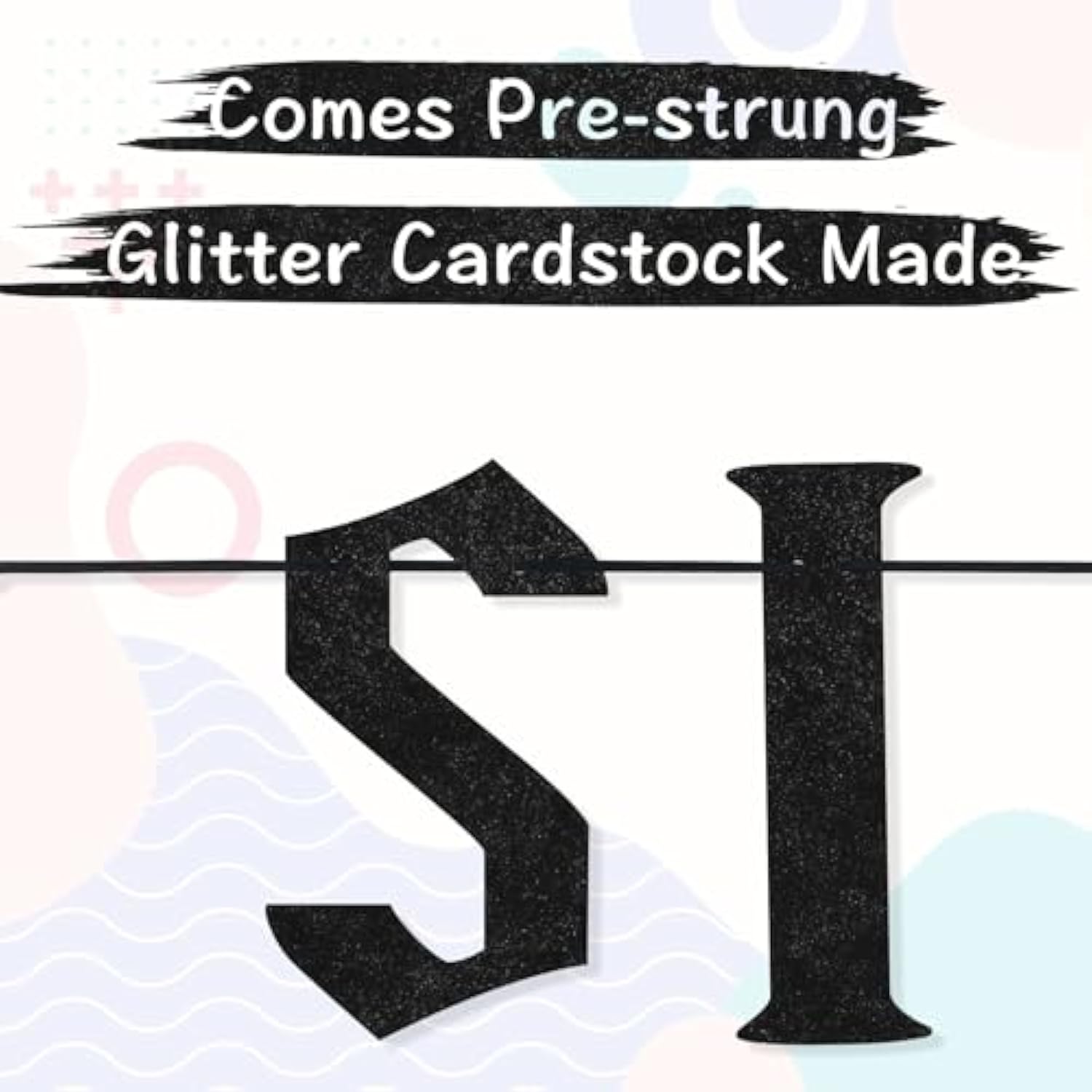 Pre Strung Rip Single Life Banner Black Glitter Gothic Bachelorette Party Decorations