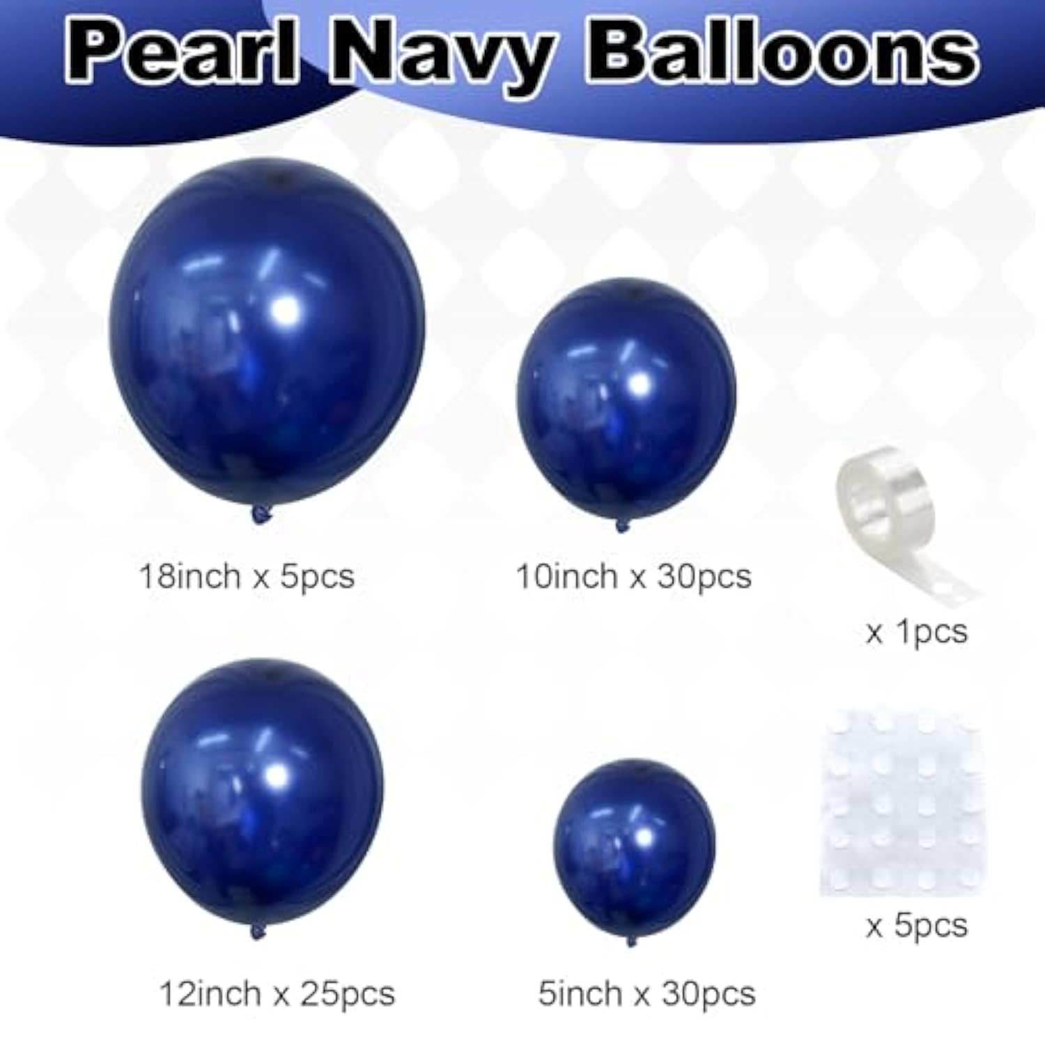 Navy Blue Balloon Garland Arch Mixed Sizes for Parties and Celebrations