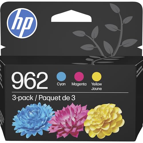962 Cyan, Magenta, Yellow Ink Cartridges | Works With Officejet 9010, 9020 | Eligible For Instant Ink | 3Yp00An