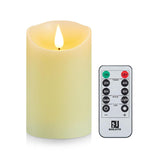 Flickering Flameless Candles, Battery Operated Candles With Remote And Timer, Last 1000+ Hours Battery Candle, 3D Wick, Real Wax Pillar Electric Led Candle, Wedding, Christmas Decor 3" X 4"