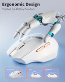 Z07 Bluetooth Wireless Mouse, Dual Mode (2.4G+Bt5.1) Bluetooth Mouse, Usb C Rechargeable Mouse With Charging Indicator, Ergonomic Computer Mice For Laptop/Pc/Mac/Ipad-White