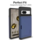Case Compatible With Google Pixel 7, Dual Layer Shockproof Hidden Card Slot Wallet Case Compatible With Google Pixel 7, Blue