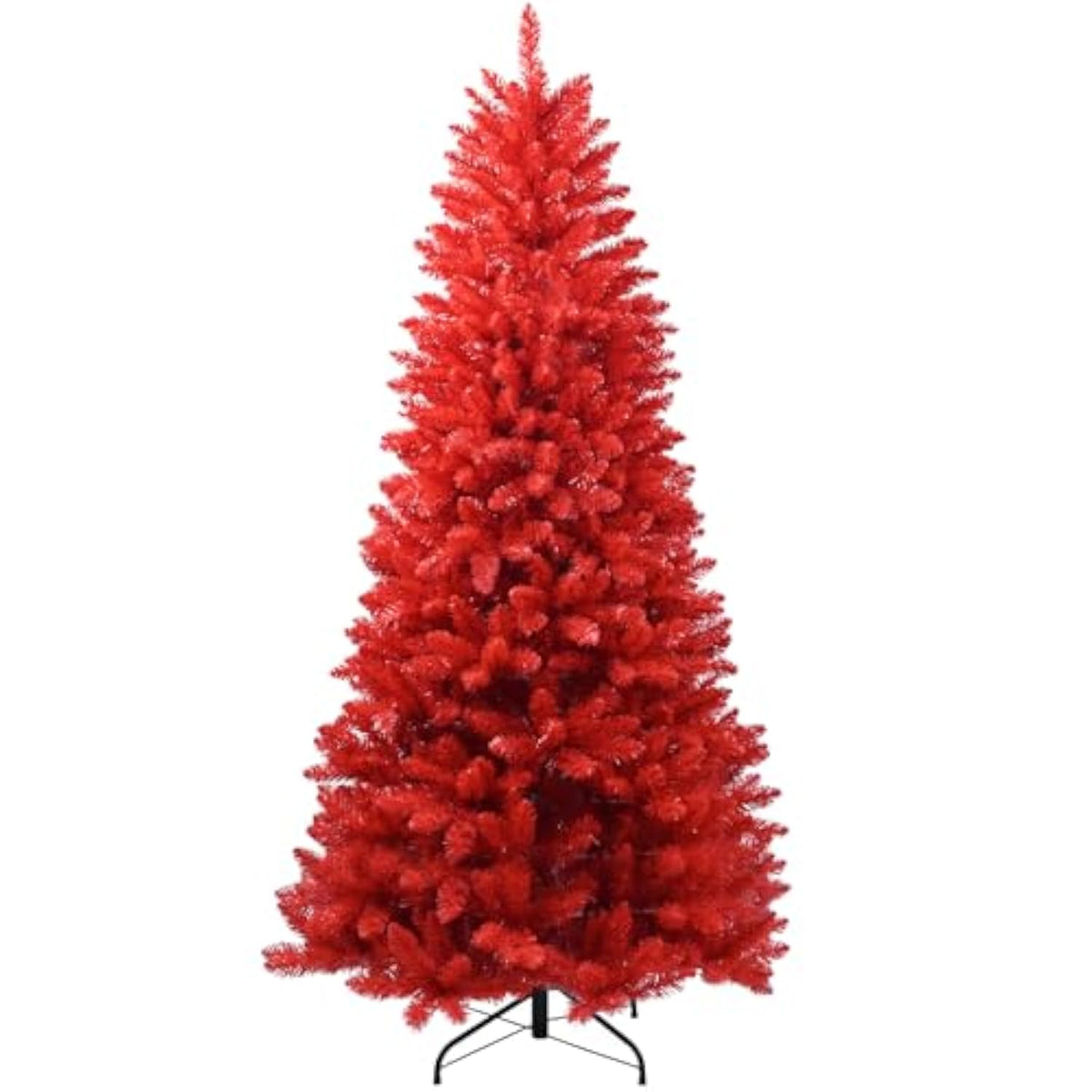 4Ft Artificial Red Christmas Tree Full Real Halloween Xmas Tree Premium Hinged Spruce Red Xmas Tree With 440 Branch Tips Easy To Assemble, Decoration For Indoor