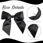 Black Satin Bows 5.5" Bows For Gift Wrapping, Invitations, Baskets, Wreaths & Crafts, 24 Pcs