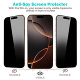 [3+3Pack] For Iphone 16 Pro Max Privacy Screen Protector With Camera Lens Protector Full Coverage Anti-Spy Tempered Glass Film 9H Hardness Upgrade Edge Protection Easy Installation Bubble Free [6.9 Inch]