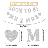 Soon To Be Mr & Mrs Banner for Bridal Shower Decorations, Pre-Strung Silvery Glitter Engagement Banner, Wedding Decorations for Home Party Mantle Hanging Sign Couples Shower Decorations