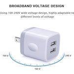 Usb Wall Charger Adapter, 5Pack 2.1Amp Fast Dual Port Wall Usb Plug Charging Block Charger Brick Cube Box For Iphone 16E 16 Pro Max 15 14 13 12 11 Xs Xr X 8 7, Samsung, Android
