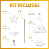 Gold Balloon Stand Set Of 2, 1 To 5.25 Ft Adjustable Metal Balloon Column For Both Floor Stand And Table Centerpieces