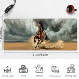 Horse Gaming Mouse Pad, 31.5"×11.8" Extended Desktop Mouse Pads For Keyboard Laptop Computer, Large Desk Mat With Stitched Edges For Work Office Desk Decor (Running Horse)
