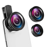 (Upgraded) Phone Camera Lens, 0.45X Super Wide Angle Lens, 15X Macro Lens, Clip-On 2 in 1 Professional for iPhone Lens Kit for TIK Tok, Vlog, Yotube,