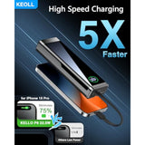 Portable Charger 40000Mah Power Bank With Built-In Usb-C Cable, 22.5W Fast Charging External Battery Pack, Portable Phone Charger For Iphone 16 15 14 13/ Galaxy S24 S22- Black,1 Pack