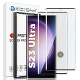 For Samsung Galaxy S23 Ultra Screen Protector Tempered Glass, 3D Curved Glass For S23 Ultra 5G,6.8 Inch [Fingerprint Unlock][Anti-Scratch][Case Friendly][2 Pack]