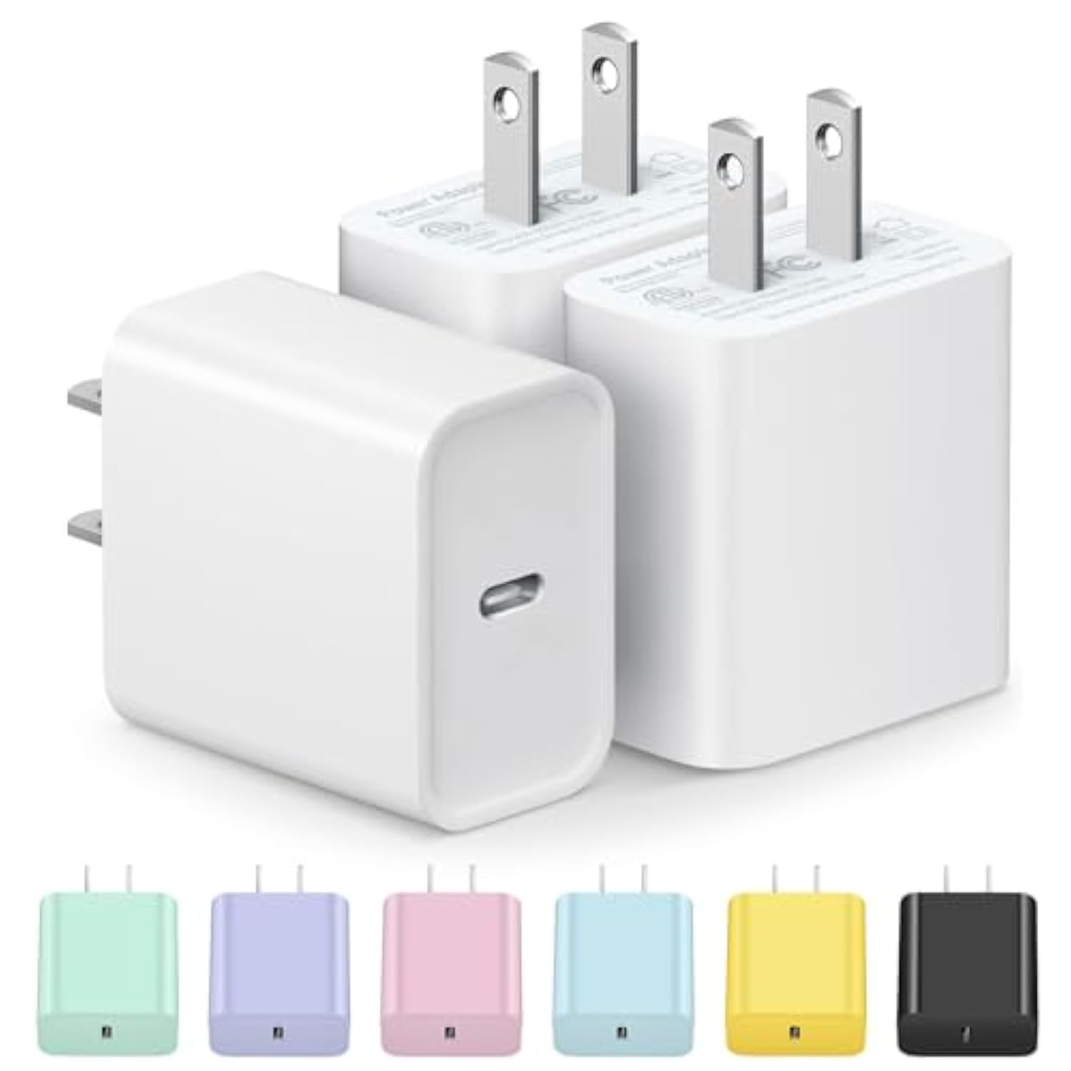 [3 Pack] Usb C Charger Block, Iphone 16 Charger Block 20W Pd Power Adapter For Iphone 16/16Pro/16Pro Max/16Plus/15/14/13/12/11/ Xs/X, Ipad And More