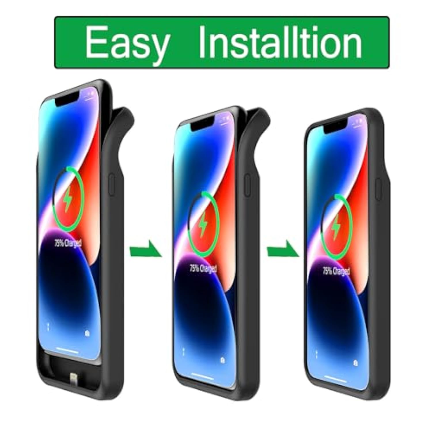 Battery Case For Iphone 14, Upgraded 10000Mah Rechargeable Portable Charging Case With Wireless Charging Compatible For Iphone 14 (6.1 Inch) With Carplay Extended Battery Pack Charger Case (Black)