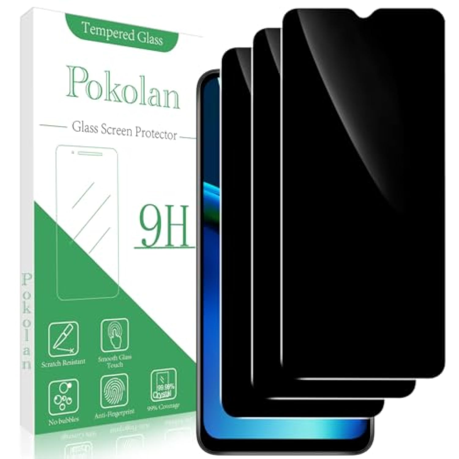 [3 Pack Privacy Screen Protector For Samsung Galaxy A12 / A13 / A32 5G / A42 / A03S / A03 / A02S / A02 Anti Spy Private Tempered Glass, Anti-Scratch, Bubble Free