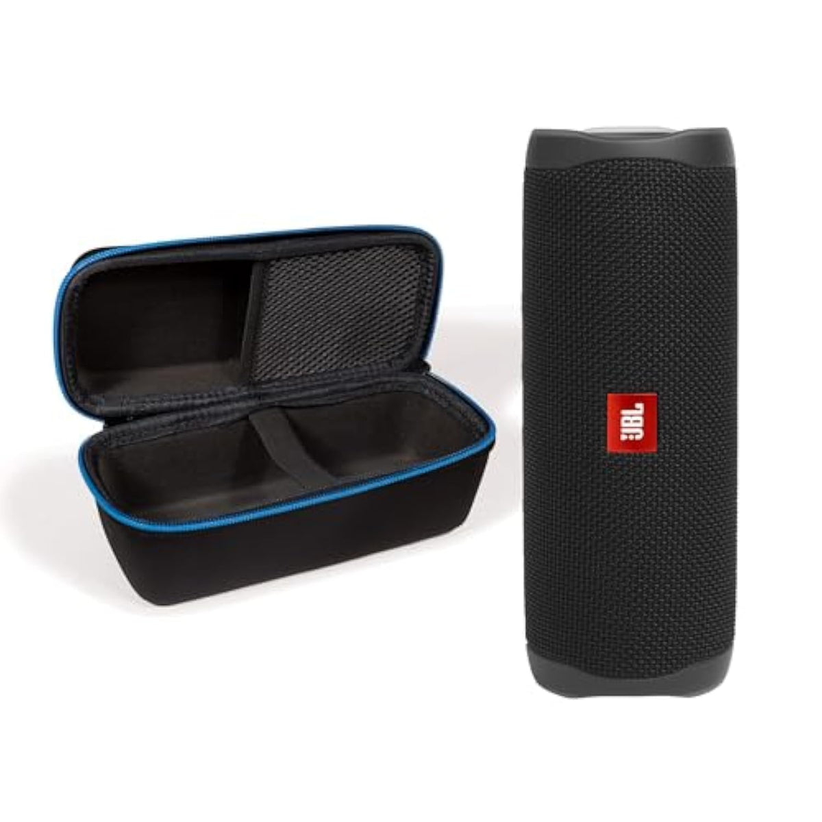 JBL Flip 5 (Black) + Bundle with divvi! Protective Hardshell Case