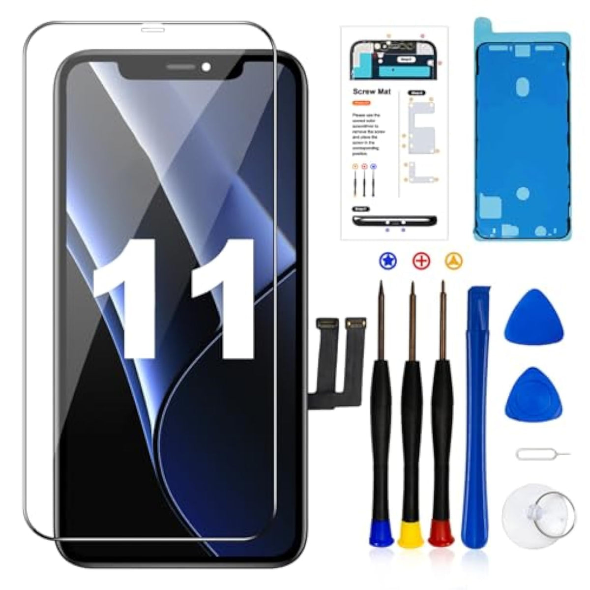 iPhone 11 6.1 Inch LCD Screen Replacement with Tools and Protector