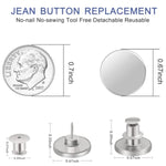 12 Sets Buttons Pins For Jeans, No-Sew Replacement Jean Buttons For Loose Pants Tightener For Too Big