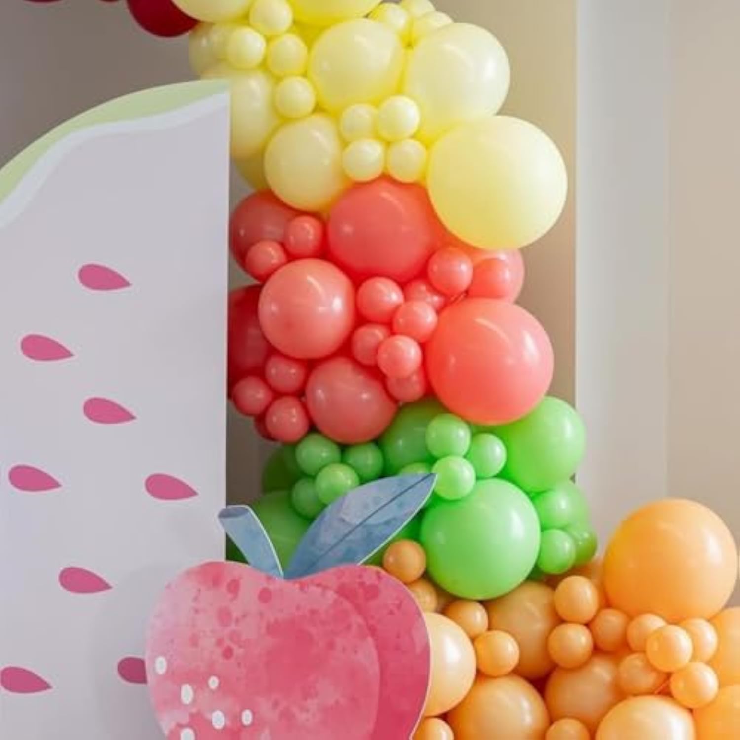 Boho Balloon Kit: Pink, Yellow & Orange Latex Balloons for Parties