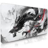 Xxl Dragon Mouse Pad - Black And White Dragon Mouse Pad, Eetended Gaming Mousepad, Xxl Anime Gaming Keyboard Mat, Large Extended Desk Mat For Keyboard And Mouse, 15.7”X 35.4”