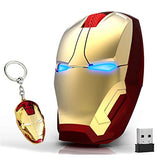 Ergonomic Wireless Mouse - Cool Mice 2.4G Portable Optical Mice With Usb Receiver, For Notebook Pc Laptop Computer Mac Book, Add A Keychain (Golden)