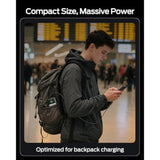 3 In 1 Portable Charger With Built-In Retractable 27.6In Cable And Foldable Wall Plug, 35W 10,000Mah Gan Fast Charging Power Bank, Travel Essential Battery Pack For Iphone 17/16/15,Galaxy