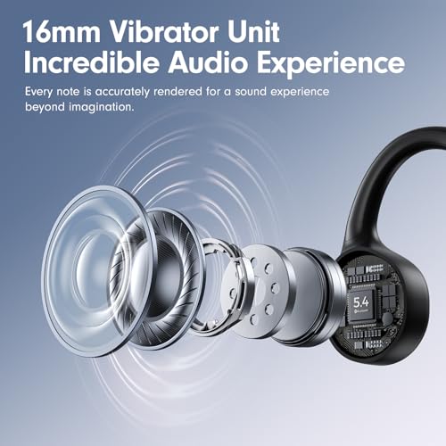 Bone Conduction Headphones,Open Ear Headphones Bluetooth5.4 With Mic,Wireless Headphones 10H Playtime, Waterproof Sport Headphone Suitable For Running,Cycling, Outdoor Sports Black