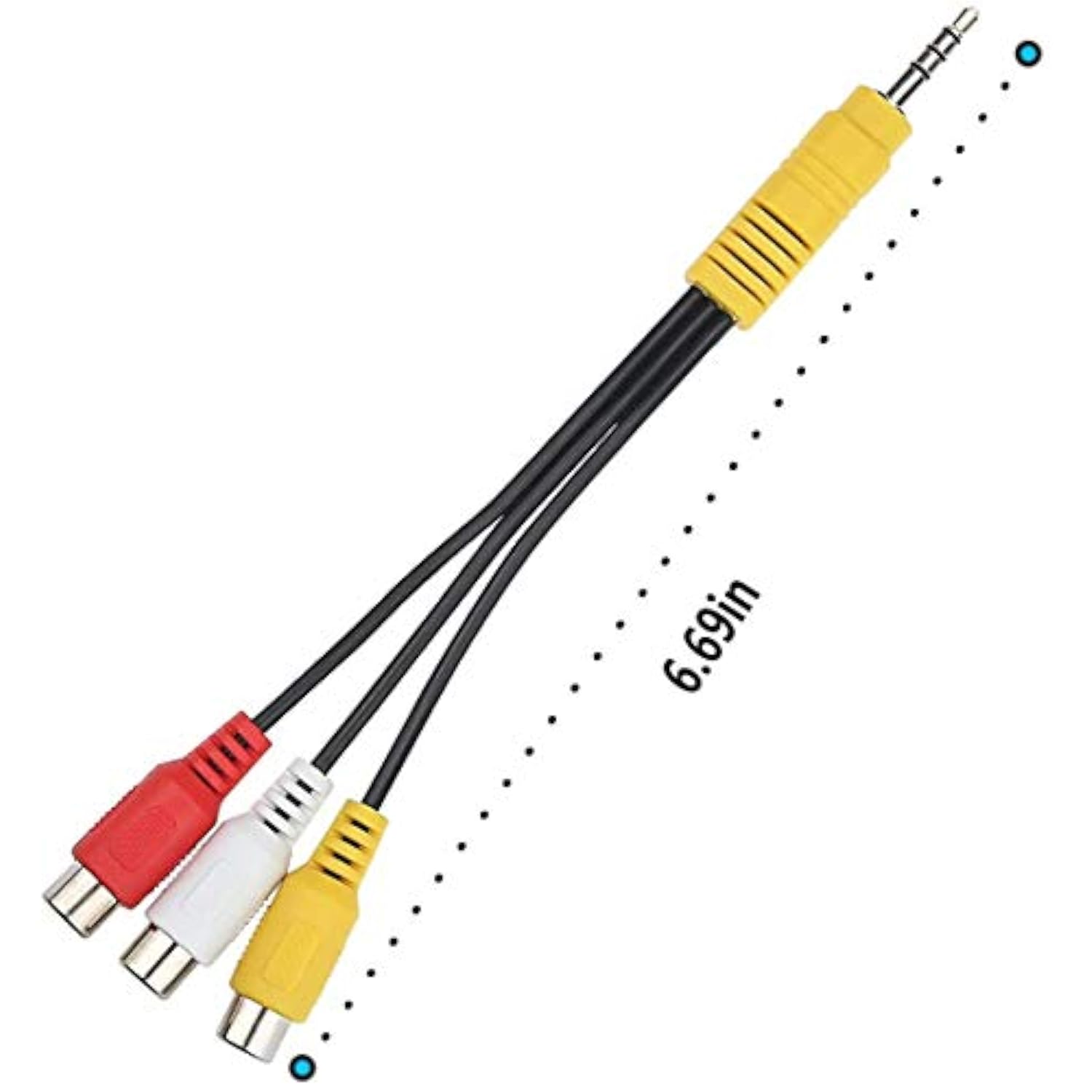 3.5Mm Male To 3 Rca Female Video Av Component Adapter Cable For Tcl Tv, Av In