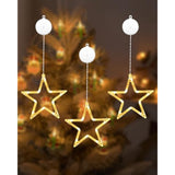 Led Stars Christmas Lights,3 Pack Led Christmas Window Lights,10 Leds Christmas Decorations With Timer For Window Decora