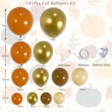 Fall Balloon Arch Kit 145pcs Terracotta Orange Nude Gold Balloons for Baby Shower Party