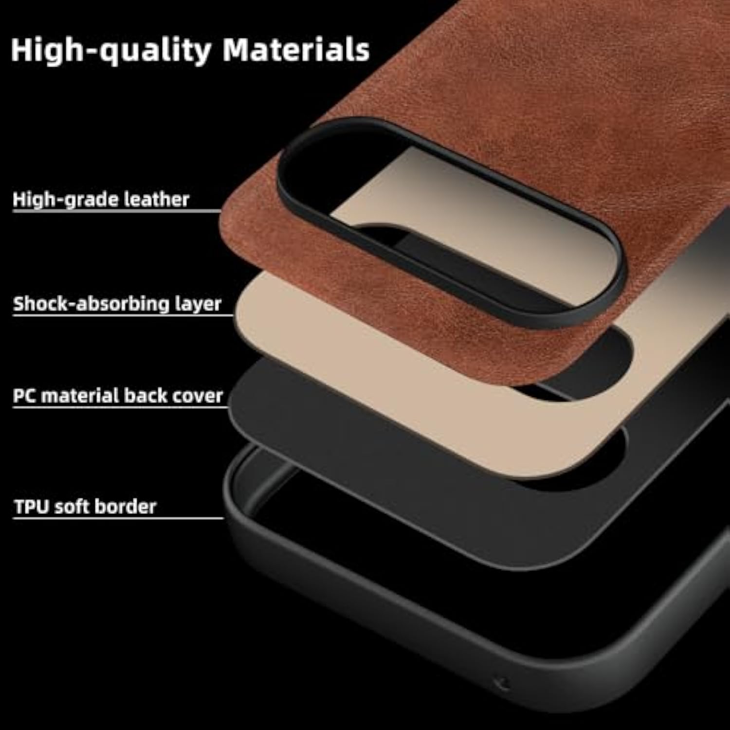 For Google Pixel 9/Pixel 9 Pro Case, Pu Leather Thin Slim Case Soft Bumper Shockproof Protective Phone Cover For Pixel 9/9 Pro(Brown)