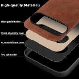 For Google Pixel 9/Pixel 9 Pro Case, Pu Leather Thin Slim Case Soft Bumper Shockproof Protective Phone Cover For Pixel 9/9 Pro(Brown)