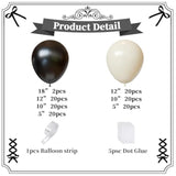 Black And White Balloons Arch Kit, 122Pcs Black And Sand White Balloon Garland Kit For Birthday Wedding Bridal Engagement Bachelorette Party Decorations