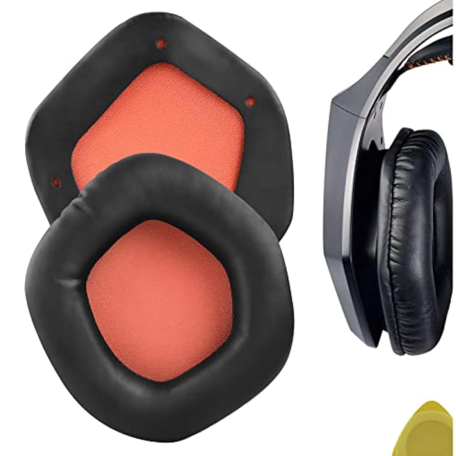 Geekria QuickFit Protein Leather Replacement Ear Pads for Asus Strix 7.1/2.0/PRO/DSP Headphones Ear Cushions, Repair Parts (Black)