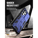 Spartan Case For Galaxy S24 Ultra 6.8", [Slide Camera Cover] [Screen Protector Works With Fingerprint Id] Military Grade Rugged Shockproof S24 Ultra Phone Case With Kickstand, Midnight Blue