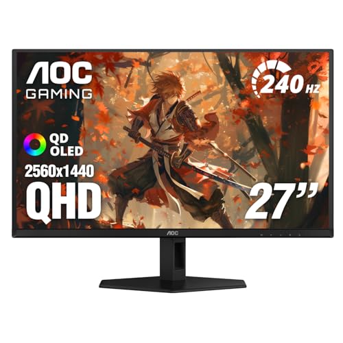 Q27Gazd 27" Qd Oled Gaming Monitor, Qhd 2560 X 1440, 240Hz 0.03Ms, Hdmi 2.0 X1, Display Port X1, G-Sync Compatible, Console Gaming Ready, 3-Year Zero-Bright-Dot