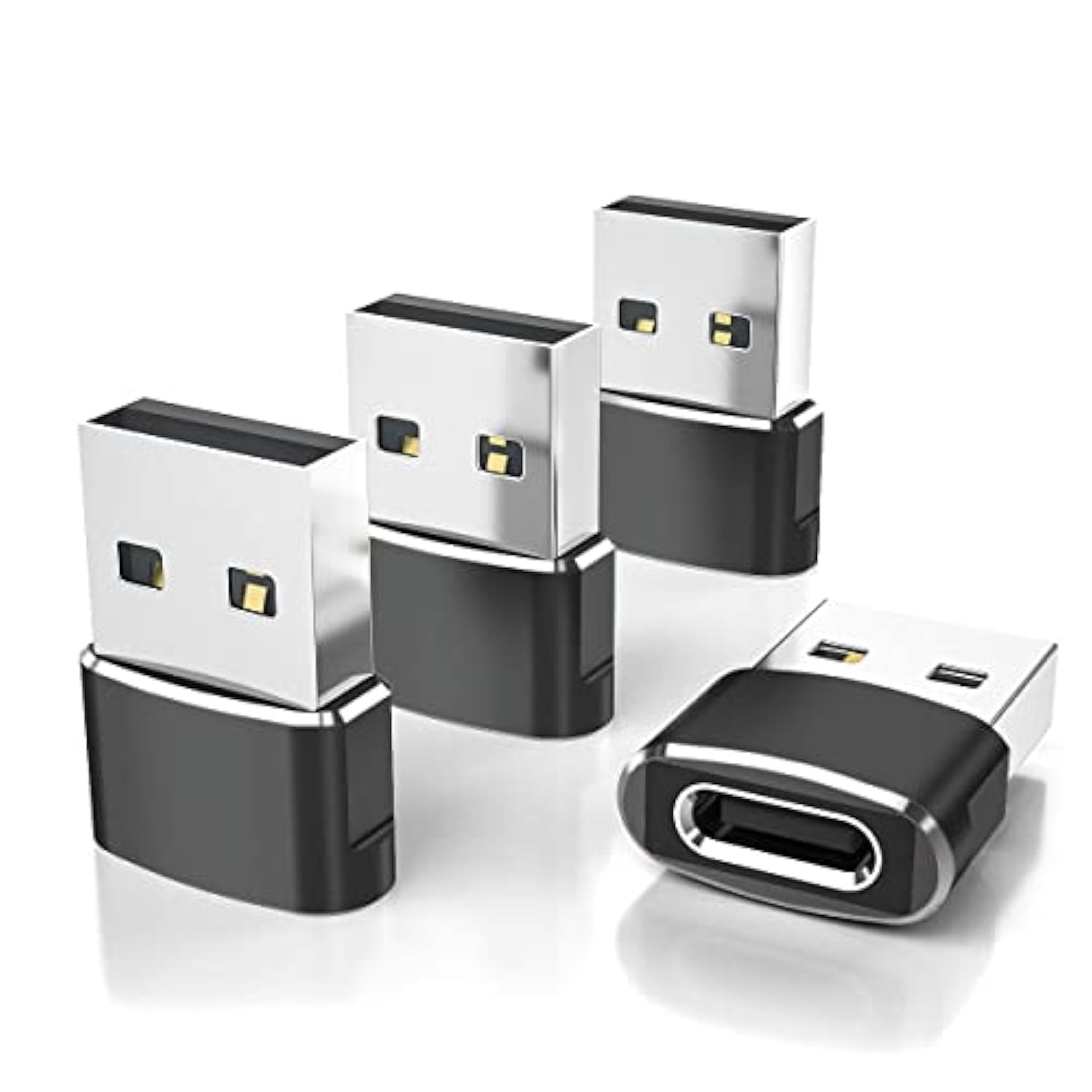 Usb To Usb C Adapter 4Pack,Usbc Female To A Male Car Charger,Type C Converter Adaptor For Iphone 17 16 Pro Max 15 14 13 12 Plus,Apple Watch Iwatch 11 10 Se Ultra 3,Ipad Air,Samsung Galaxy S25