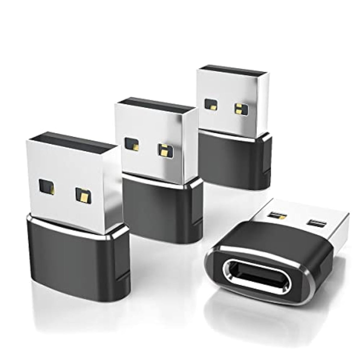 Usb To Usb C Adapter 4Pack,Usbc Female To A Male Car Charger,Type C Converter Adaptor For Iphone 17 16 Pro Max 15 14 13 12 Plus,Apple Watch Iwatch 11 10 Se Ultra 3,Ipad Air,Samsung Galaxy S25