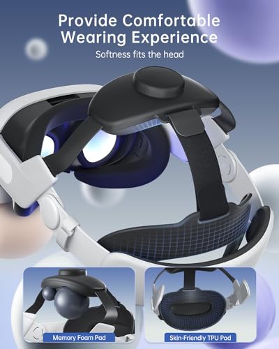 Load Reducing Head Strap For Meta Quest 3S/Quest 3 Double Knob Adjustable Pressure Free Comfort Elite Strap Replacement For Oculus Quest 3S/3 Accessories Vr Headstrap Fit For All Head Sizes