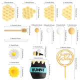 33 Pcs Bee Cake Decorations With Mini Honey Jar, Honeycomb, Honey Sticks, Bee Cake Toppers For Kids Boys Girls 1St 2Nd 3Rd Birthday Party Decorations Baby Shower