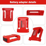 Usb Adapter For Milwaukee M18 18V Battery, 2Pcs Battery Holder For Milwaukee 48-11-1850 48-11-1852 48-11-1862 48-11-1860, With Usb And Type-C Fast Charging Power Wheel Adapter Charger
