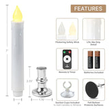 Christmas Window Candles With Silver Holders - 8 Pack, Suction Cups, Remote & Batteries Included, Flickering Led Lights, 4/8 Hour Timer, Flameless Christmas Candles For Holiday Window Décor