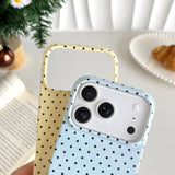 Cute Polka Dot Soft TPU Slim Shockproof Phone Case for iPhone 17 Pro - Blue