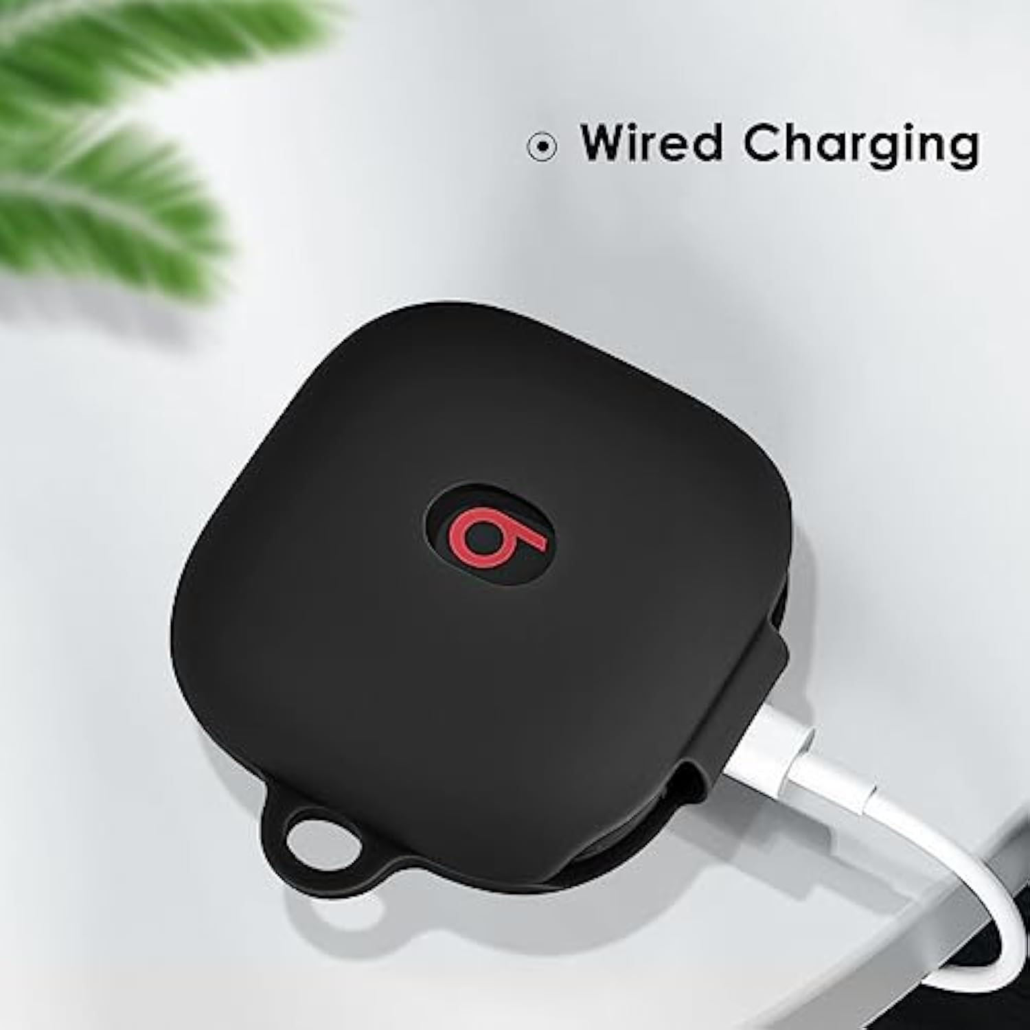 Soft Case For Beats Fit Pro 2021 - Silicone Protective Cover For Apple Beats Fit Pro Earbuds With Keychain, Shockproof (Black)